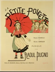 Az 1891-es „La Petite Poucette” operettet reklámozó plakát reprodukciója